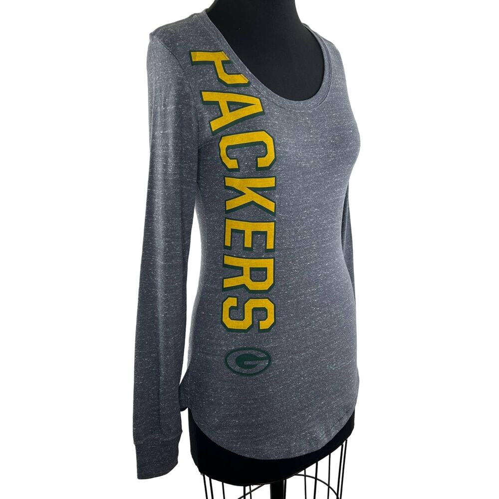 Nike NFL Greenbay Packers Gray Scoop Neck Long Sleeve Printed T-Shirt M Medium
